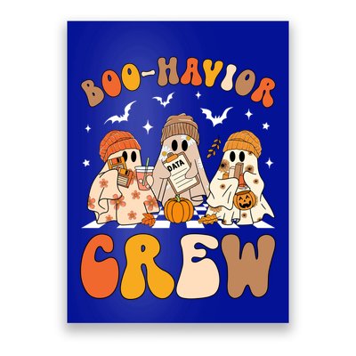 Retro Boohavior Crew Behavior Analyst Halloween Aba Rbt Gift Poster