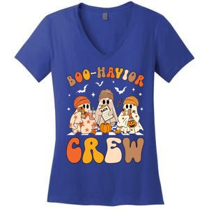 Retro Boohavior Crew Behavior Analyst Halloween Aba Rbt Gift Women's V-Neck T-Shirt