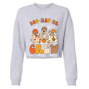 Retro Boohavior Crew Behavior Analyst Halloween Aba Rbt Gift Cropped Pullover Crew