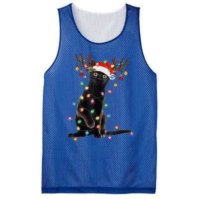 Reindeer Black Cat Christmas Lights Funny Cat Lover Funny Gift Great Gift Mesh Reversible Basketball Jersey Tank