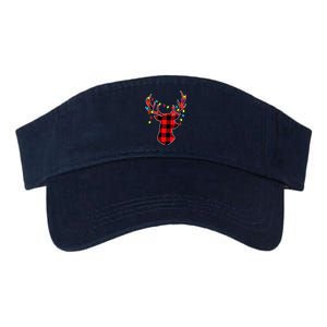 Red Black Christmas Gifts Buffalo Plaid Deer Valucap Bio-Washed Visor