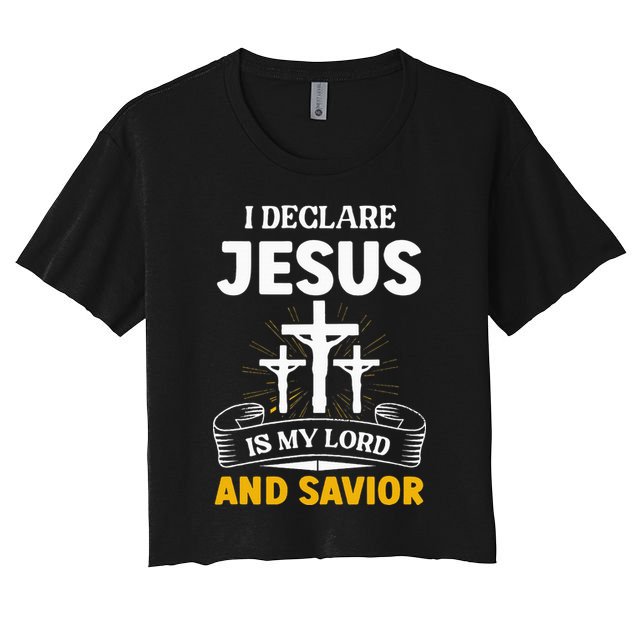 Religious Bible Church Jesus Is My Lord And Savior Women's Crop Top Tee