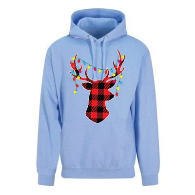 Red Black Christmas Gifts Buffalo Plaid Deer Women Men Unisex Surf Hoodie