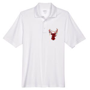 Red Black Christmas Gifts Buffalo Plaid Deer Women Men Men's Origin Performance Pique Polo