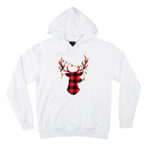 Red Black Christmas Gifts Buffalo Plaid Deer Women Men Hoodie