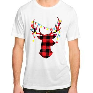 Red Black Christmas Gifts Buffalo Plaid Deer Women Men Adult ChromaSoft Performance T-Shirt