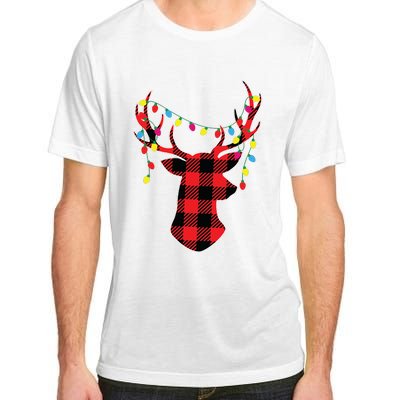 Red Black Christmas Gifts Buffalo Plaid Deer Women Men Adult ChromaSoft Performance T-Shirt