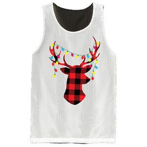 Red Black Christmas Gifts Buffalo Plaid Deer Women Men Mesh Reversible Basketball Jersey Tank