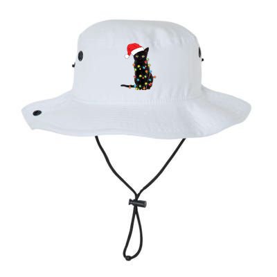 Retro Black Cat Christmas Light Funny Cat Legacy Cool Fit Booney Bucket Hat