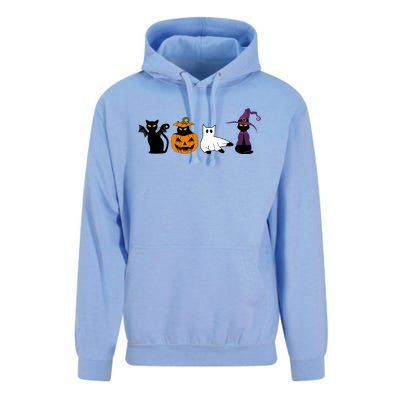 Retro Black Cat Halloween Pumpkin Costume Unisex Surf Hoodie