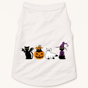 Retro Black Cat Halloween Pumpkin Costume Doggie Tank