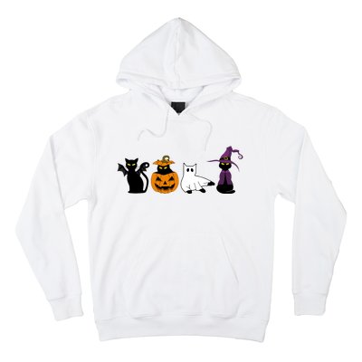 Retro Black Cat Halloween Pumpkin Costume Hoodie