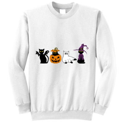 Retro Black Cat Halloween Pumpkin Costume Sweatshirt