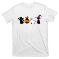 Retro Black Cat Halloween Pumpkin Costume T-Shirt