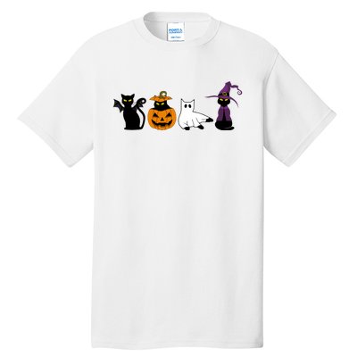 Retro Black Cat Halloween Pumpkin Costume Tall T-Shirt