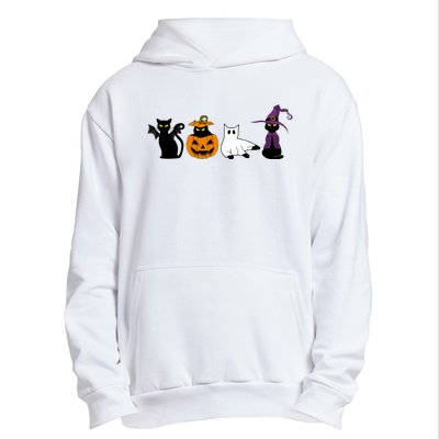 Retro Black Cat Halloween Pumpkin Costume Urban Pullover Hoodie