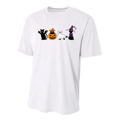 Retro Black Cat Halloween Pumpkin Costume Performance Sprint T-Shirt