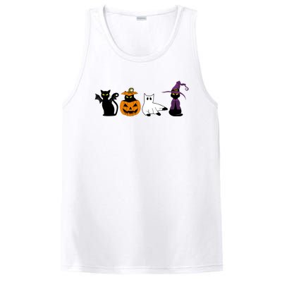 Retro Black Cat Halloween Pumpkin Costume PosiCharge Competitor Tank