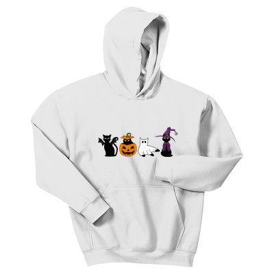 Retro Black Cat Halloween Pumpkin Costume Kids Hoodie