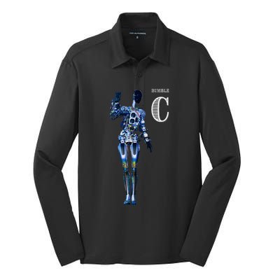 Robot Bumble C Silk Touch Performance Long Sleeve Polo