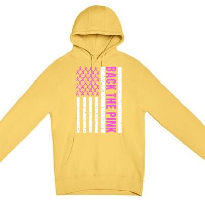 Ribbon Breast Cancer Awareness Flag Gift Premium Pullover Hoodie