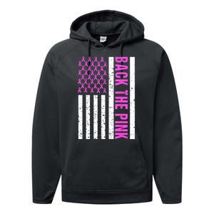 Ribbon Breast Cancer Awareness Flag Gift Performance Fleece Hoodie