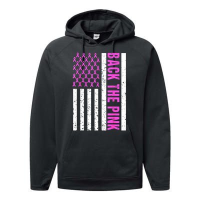 Ribbon Breast Cancer Awareness Flag Gift Performance Fleece Hoodie