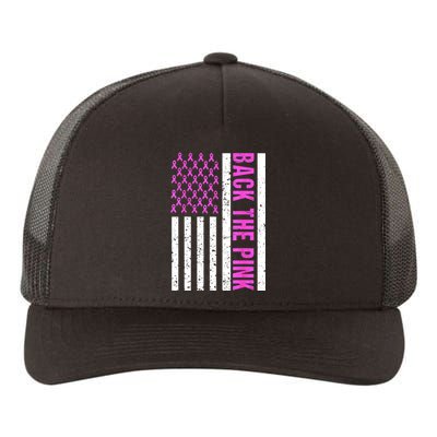 Ribbon Breast Cancer Awareness Flag Gift Yupoong Adult 5-Panel Trucker Hat