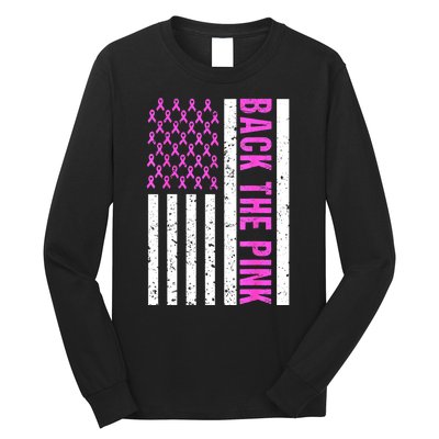 Ribbon Breast Cancer Awareness Flag Gift Long Sleeve Shirt