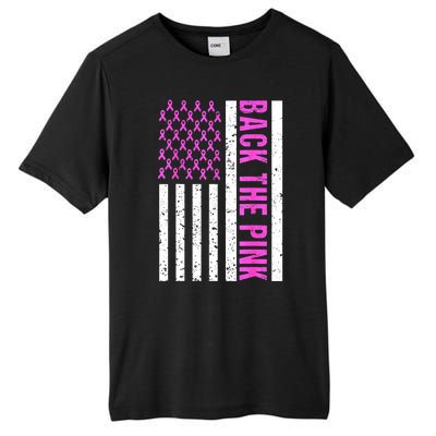 Ribbon Breast Cancer Awareness Flag Gift Tall Fusion ChromaSoft Performance T-Shirt