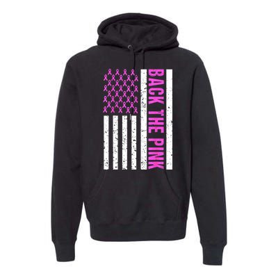 Ribbon Breast Cancer Awareness Flag Gift Premium Hoodie