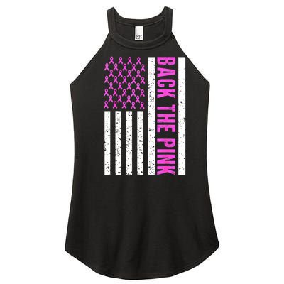 Ribbon Breast Cancer Awareness Flag Gift Women’s Perfect Tri Rocker Tank