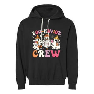 Retro Boohavior Crew Behavior Analyst Halloween Aba Rbt Garment-Dyed Fleece Hoodie