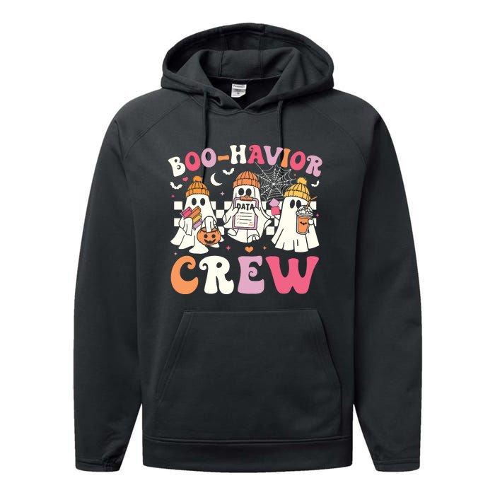 Retro Boohavior Crew Behavior Analyst Halloween Aba Rbt Performance Fleece Hoodie