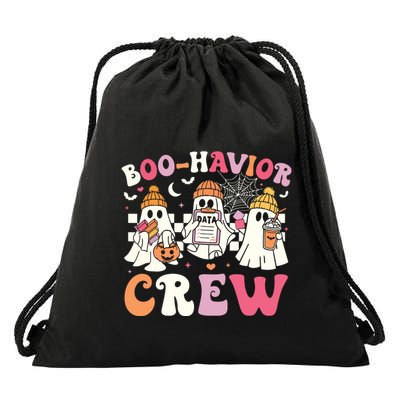 Retro Boohavior Crew Behavior Analyst Halloween Aba Rbt Drawstring Bag