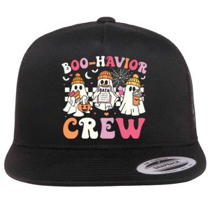 Retro Boohavior Crew Behavior Analyst Halloween Aba Rbt Flat Bill Trucker Hat