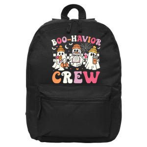 Retro Boohavior Crew Behavior Analyst Halloween Aba Rbt 16 in Basic Backpack