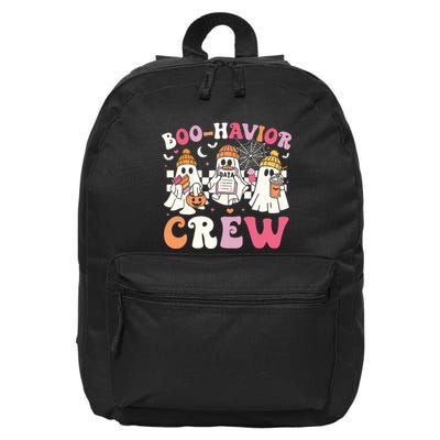 Retro Boohavior Crew Behavior Analyst Halloween Aba Rbt 16 in Basic Backpack