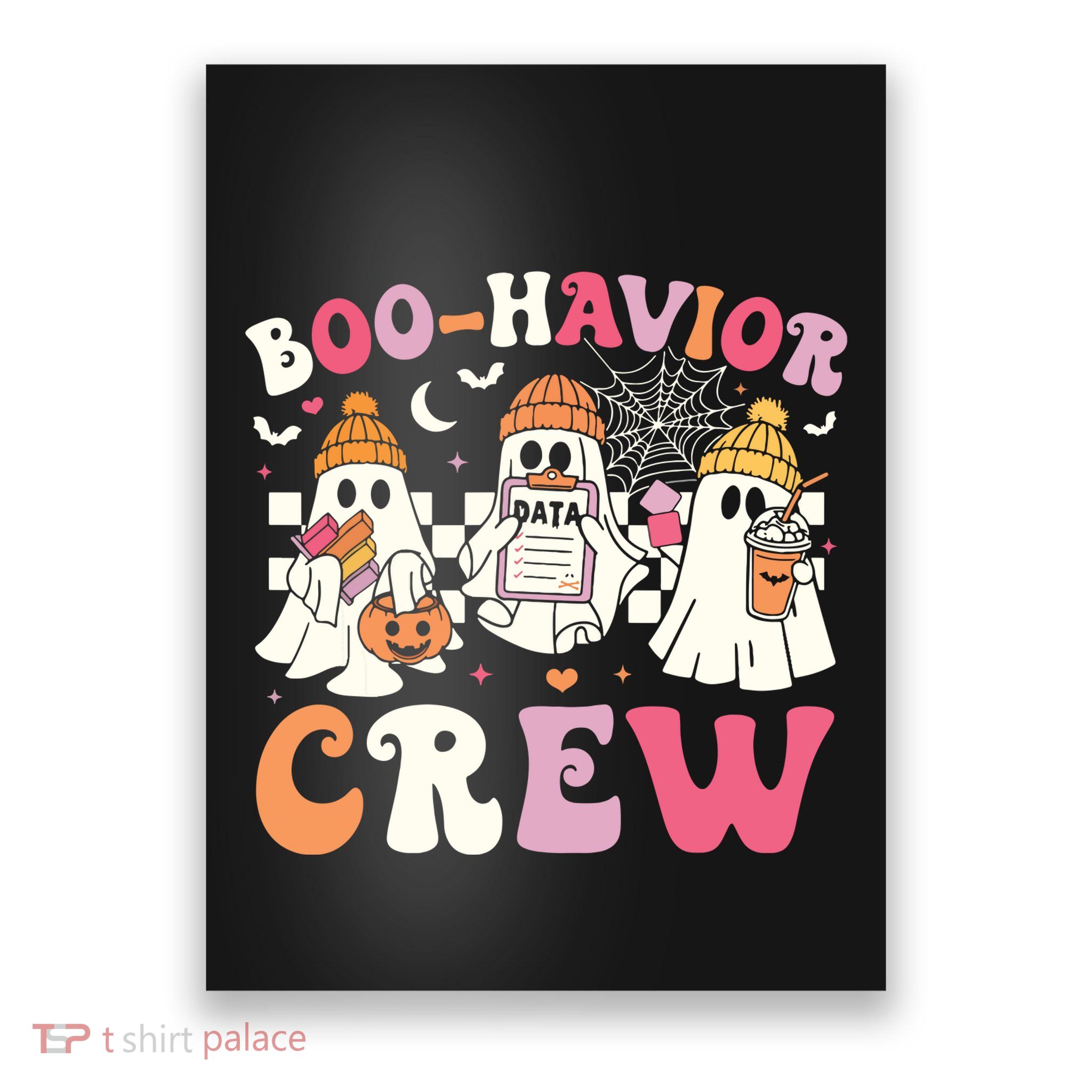Retro Boohavior Crew Behavior Analyst Halloween Aba Rbt Poster