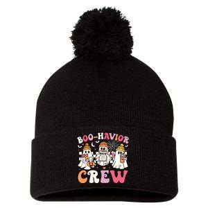 Retro Boohavior Crew Behavior Analyst Halloween Aba Rbt Pom Pom 12in Knit Beanie