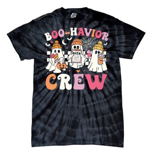 Retro Boohavior Crew Behavior Analyst Halloween Aba Rbt Tie-Dye T-Shirt