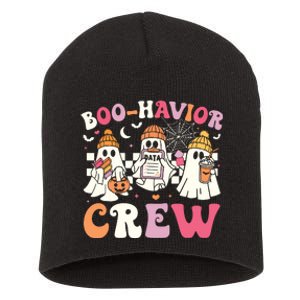 Retro Boohavior Crew Behavior Analyst Halloween Aba Rbt Short Acrylic Beanie