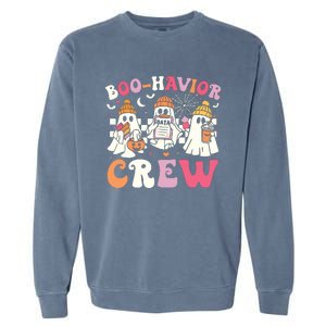 Retro Boohavior Crew Behavior Analyst Halloween Aba Rbt Garment-Dyed Sweatshirt