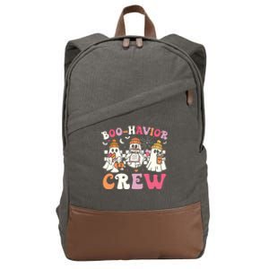 Retro Boohavior Crew Behavior Analyst Halloween Aba Rbt Cotton Canvas Backpack