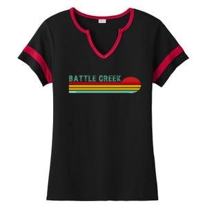 Retro Battle Creek Michigan Ladies Halftime Notch Neck Tee