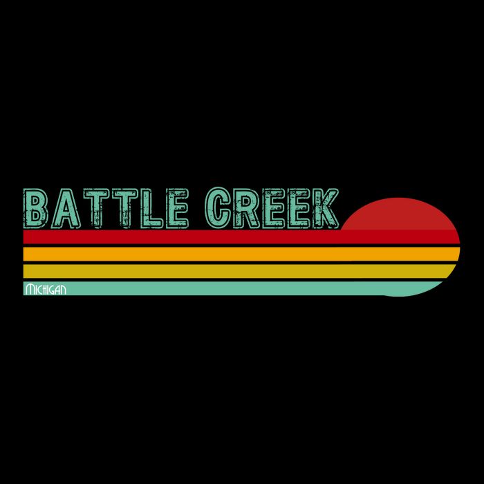 Retro Battle Creek Michigan Flexfit Unipanel Trucker Cap