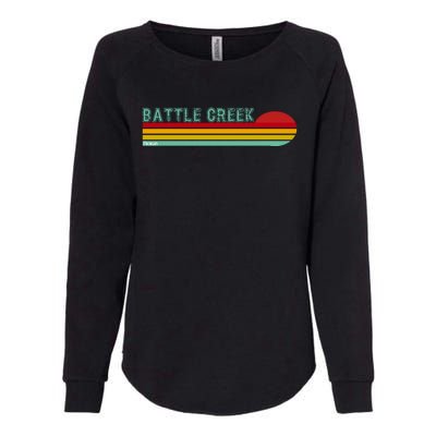 Retro Battle Creek Michigan Womens California Wash Sweatshirt