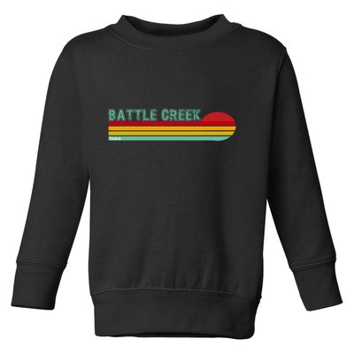 Retro Battle Creek Michigan Toddler Sweatshirt