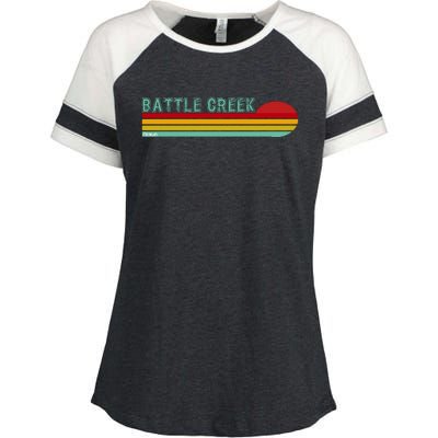 Retro Battle Creek Michigan Enza Ladies Jersey Colorblock Tee