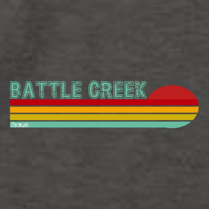 Retro Battle Creek Michigan Vector Backpack